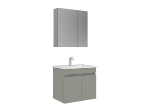 Set mobile lavabo con specchio (2 pezzi) "Tivoli 65" - 65 x 45 x 57 cm - Cashmere opaco