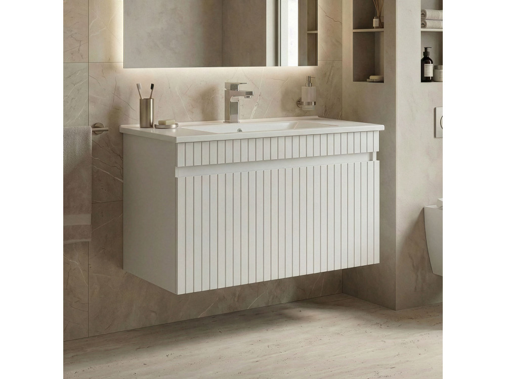 Mobile lavabo "Tivoli 85" - 85 x 45 x 57 cm - Bianco opaco