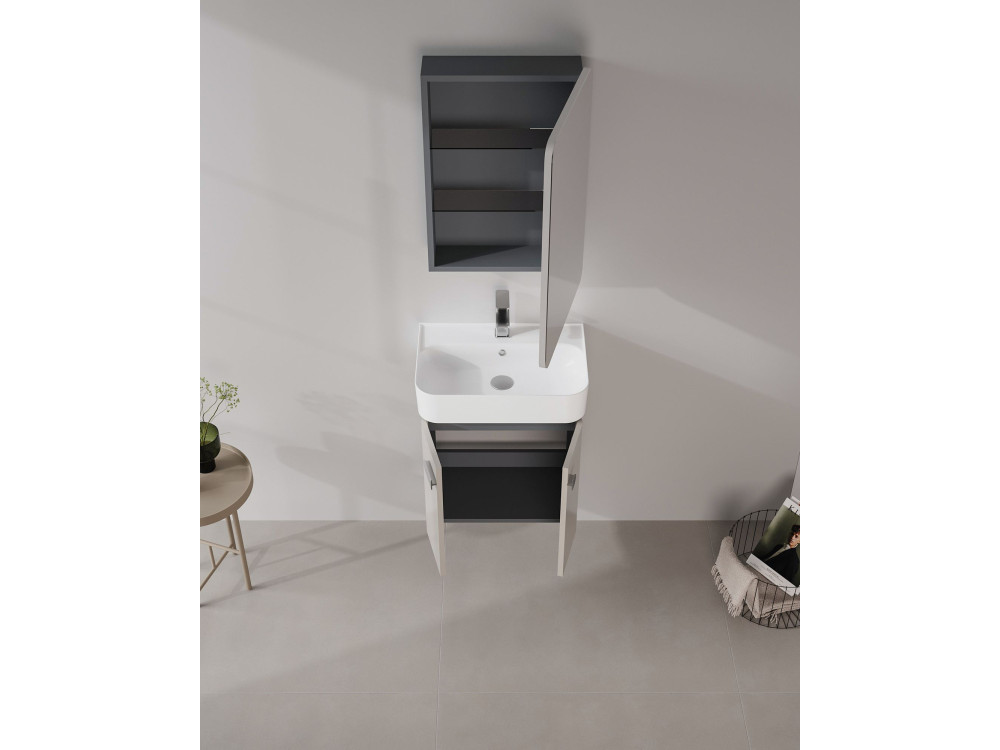 Mobile lavabo "Orbit 55" - 55 x 38 x 62 cm - Mink