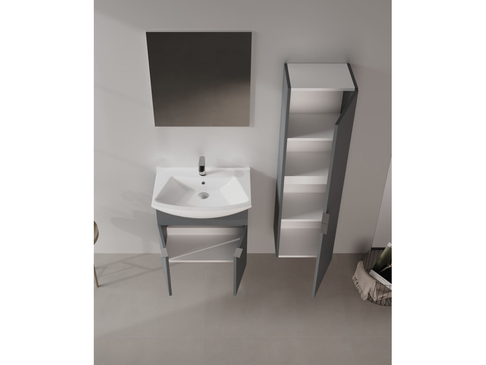 Mobile lavabo "Purus 65" - 65 x 50 x 58 cm - Antracite opaco