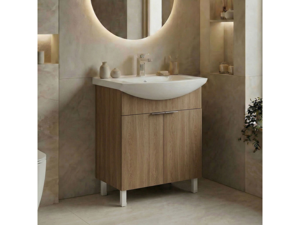 Mobile lavabo "Purus 65" - 65 x 50 x 83 cm - Rovere Sonomo