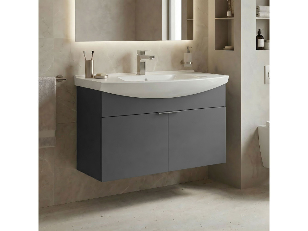 Mobile lavabo "Purus 80" - 80 x 50 x 58 cm - Antracite opaco