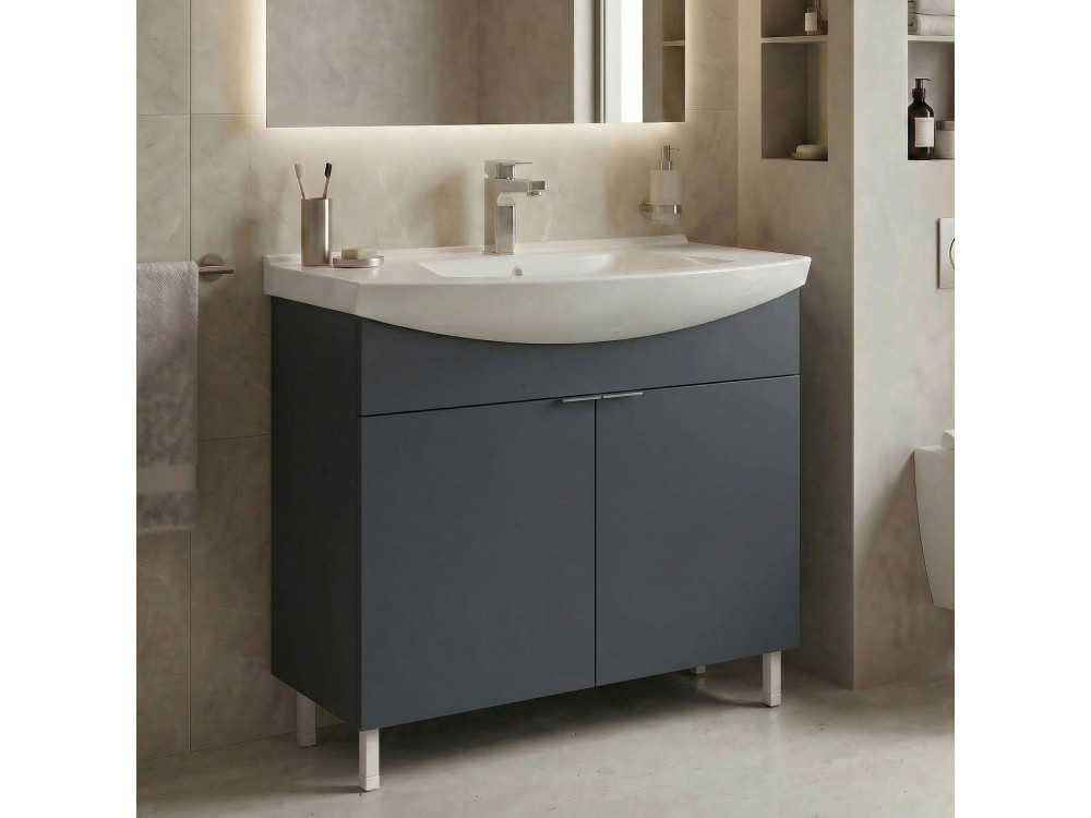 Mobile lavabo "Purus 80" - 80 x 50 x 83 cm - Antracite opaco