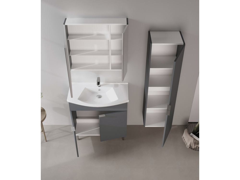 Mobile lavabo "Purus 80" - 80 x 50 x 83 cm - Antracite opaco