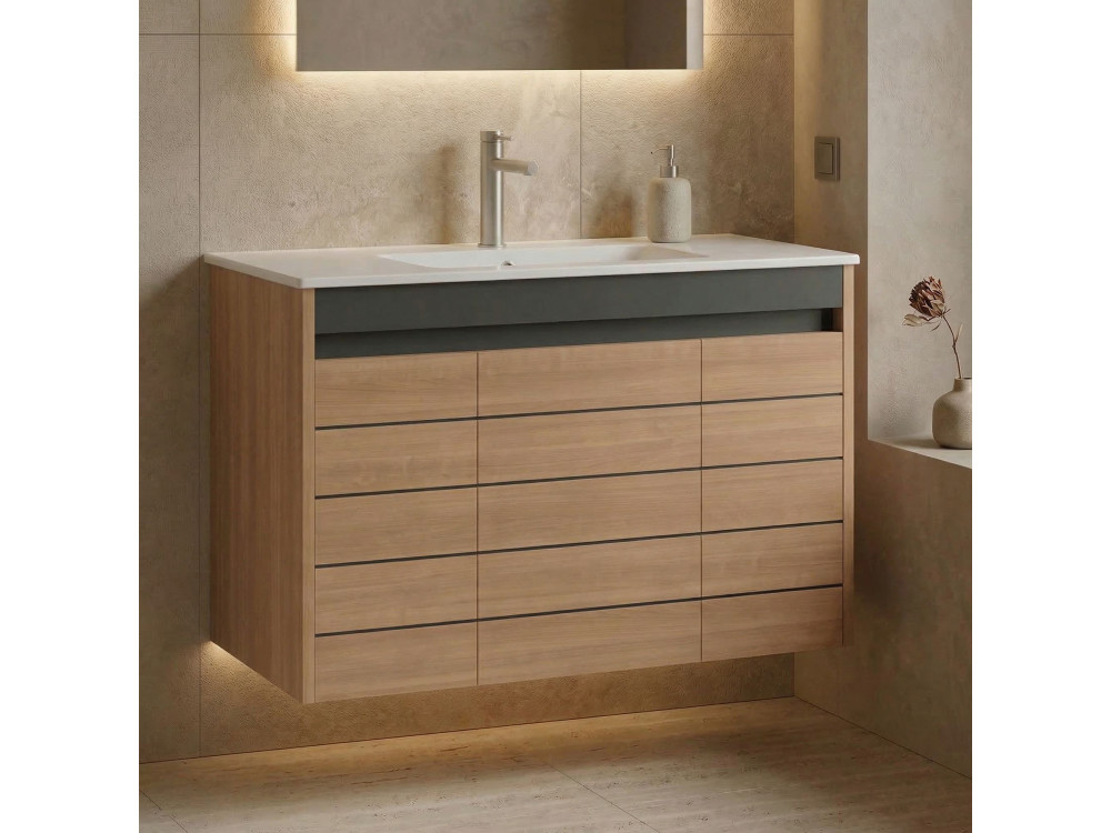 Mobile lavabo "Ricato 100" - 101 x 47 x 62 cm - Noce