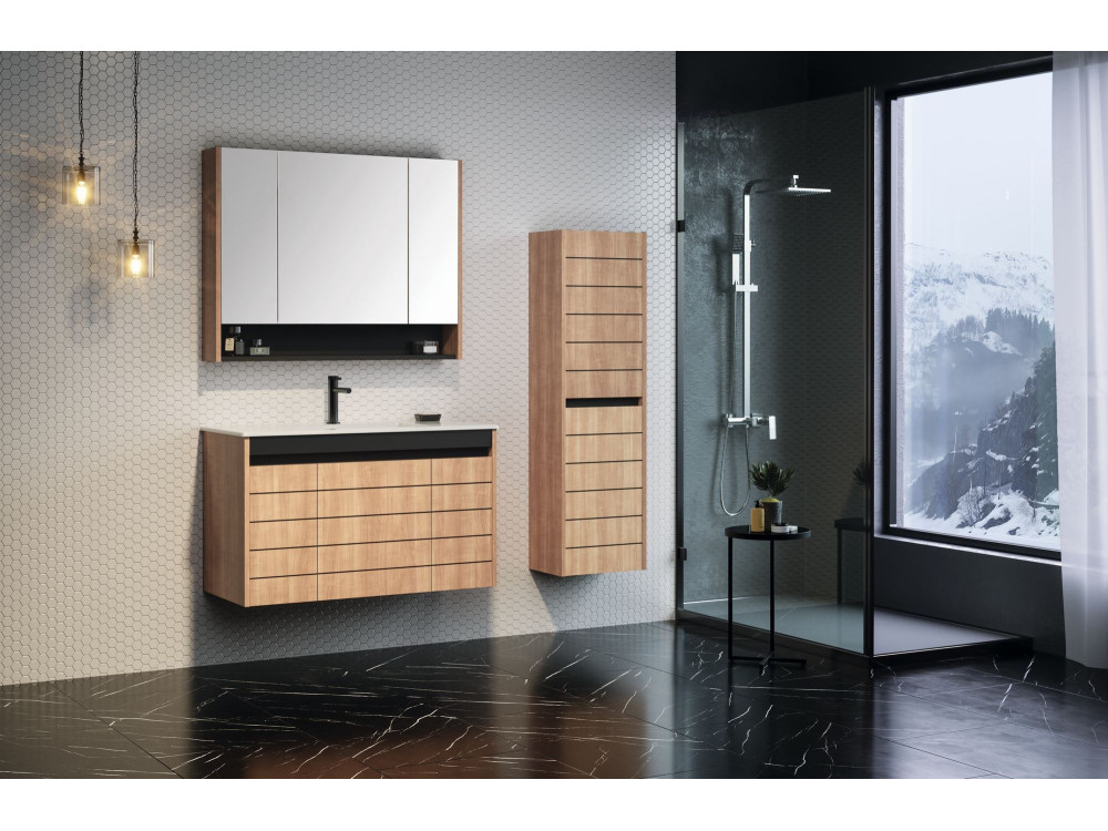 Mobile lavabo "Ricato 100" - 101 x 47 x 62 cm - Noce