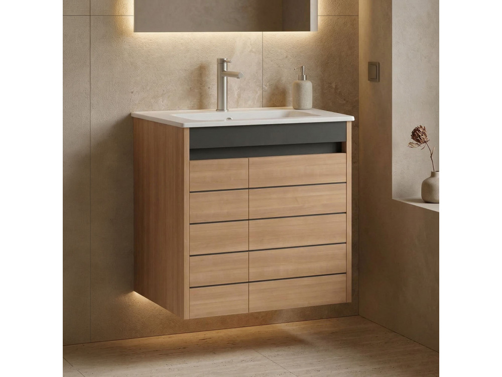 Mobile lavabo "Ricato 60" - 61 x 47 x 62 cm - Noce