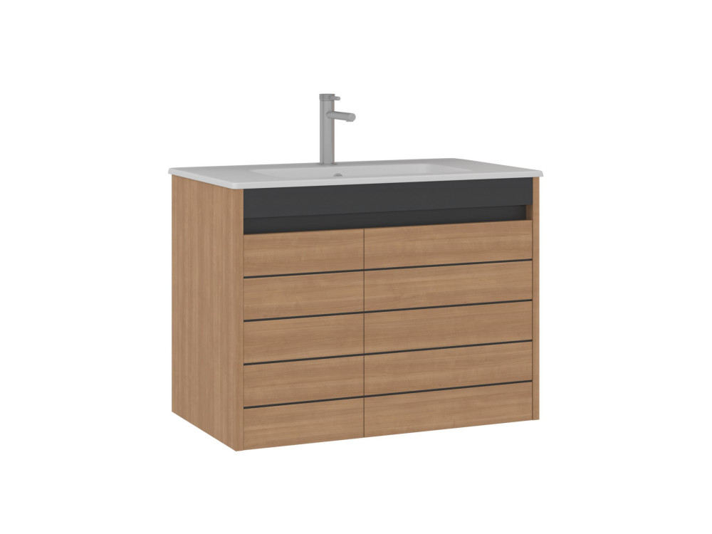 Mobile lavabo "Ricato 80" - 81 x 47 x 62 cm - Noce