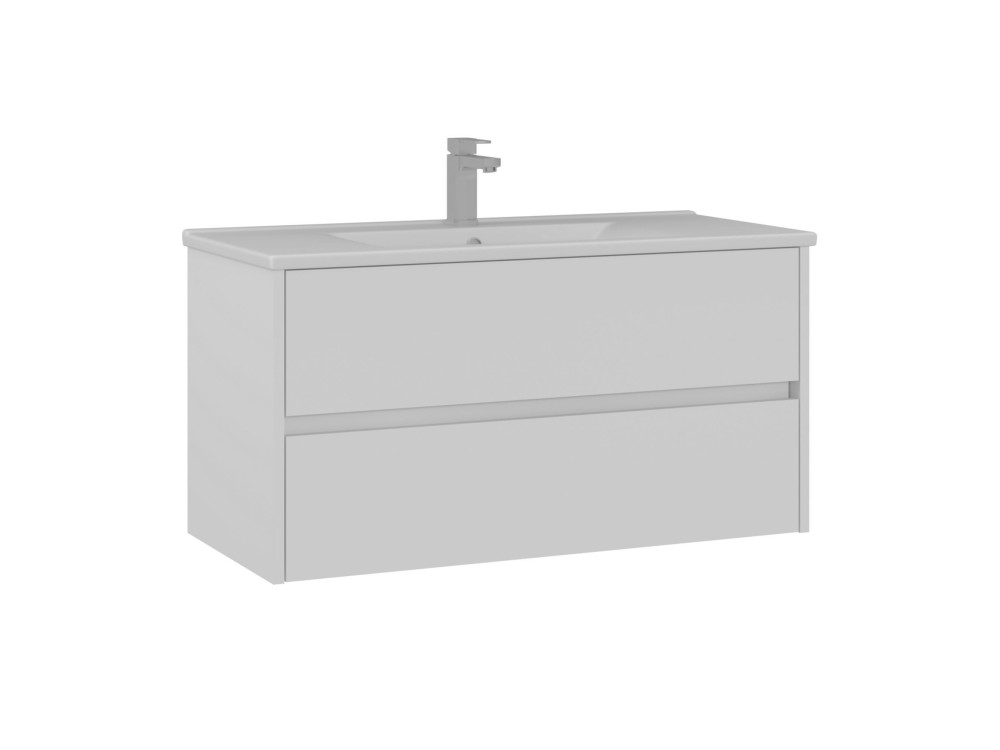 Mobile lavabo "Side 100 v3" - 100 x 45 x 52 cm - Bianco opaco