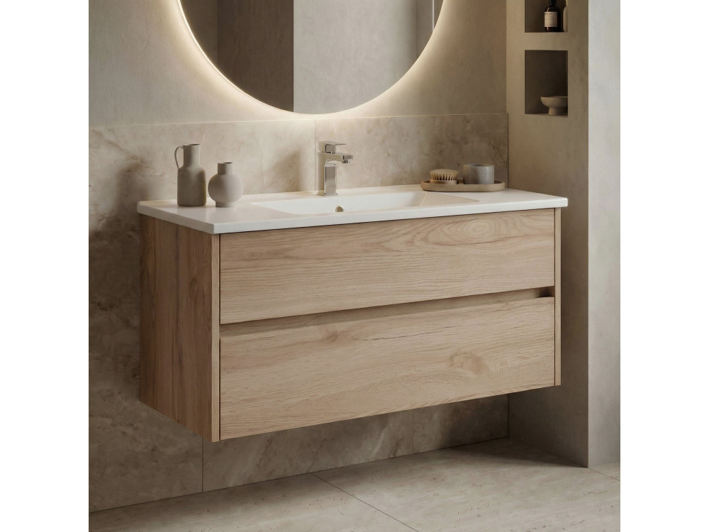 Mobile lavabo "Side 100 v3" - 100 x 45 x 52 cm - Rovere