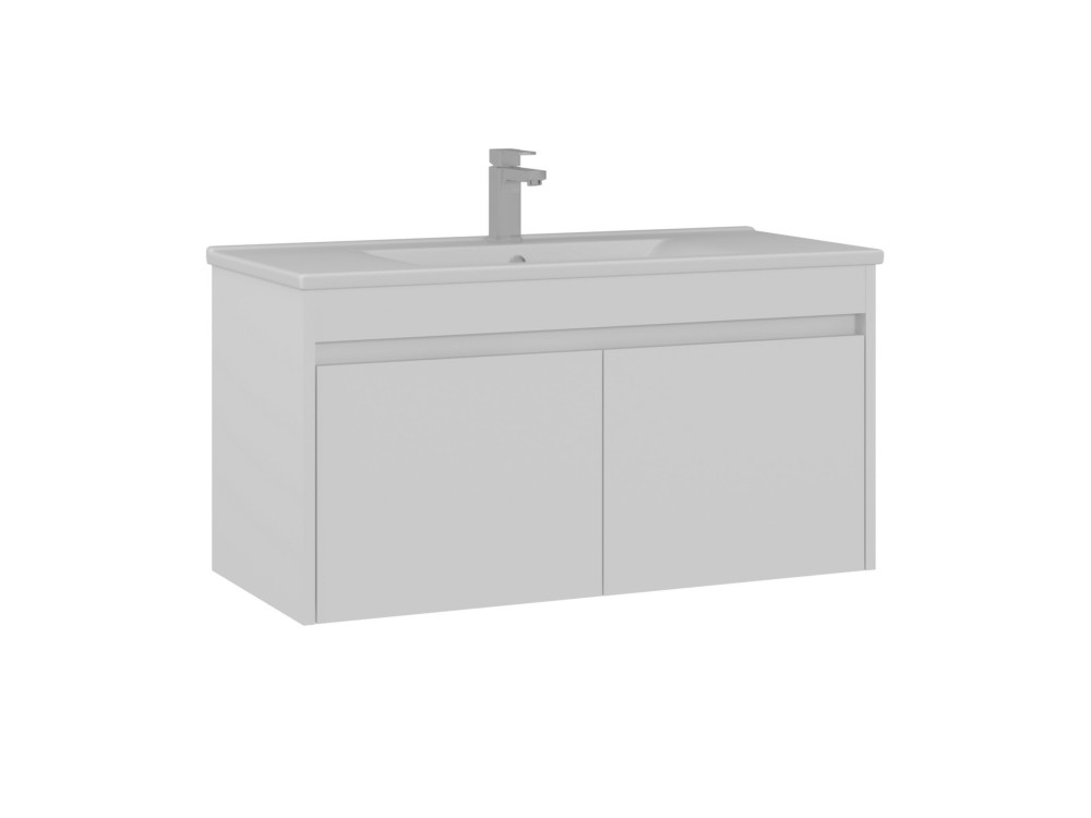 Mobile lavabo "Side 100 v3" - 100 x 45 x 52 cm - Bianco opaco