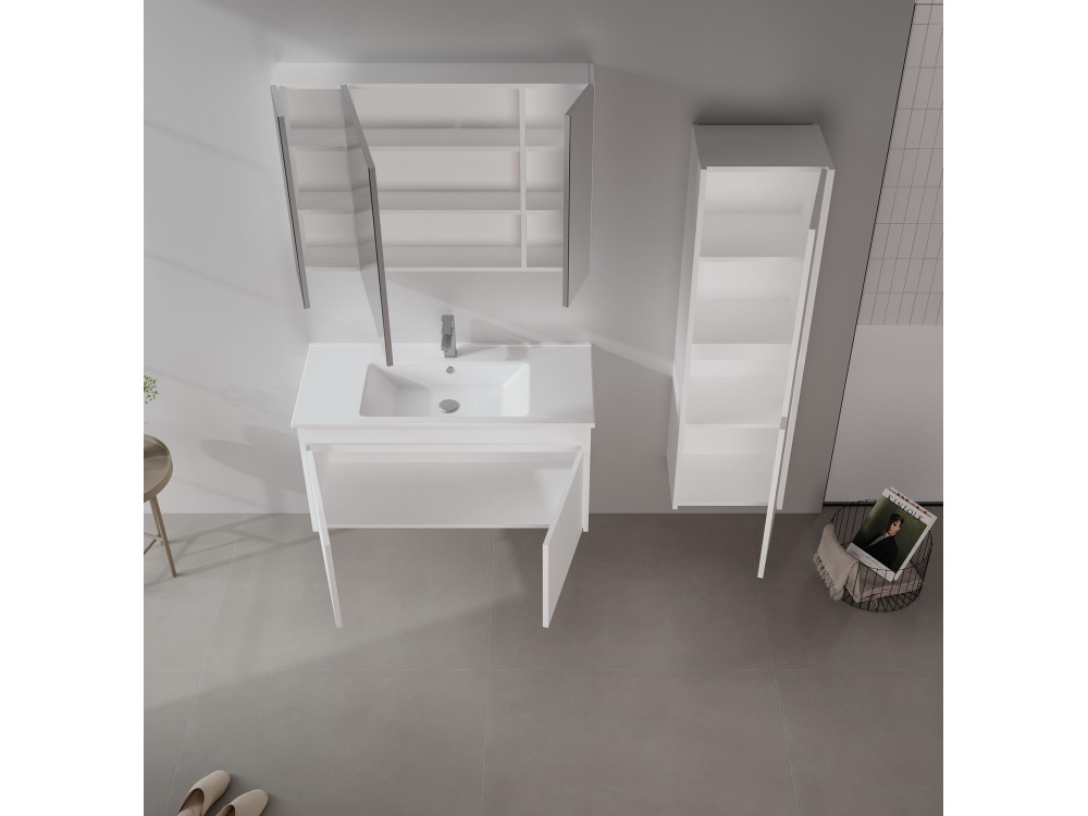 Mobile lavabo "Side 100 v3" - 100 x 45 x 52 cm - Bianco opaco
