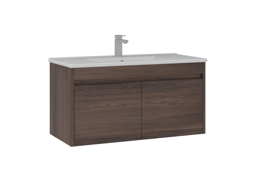 Mobile lavabo "Side 100 v3" - 100 x 45 x 52 cm - Noce scuro