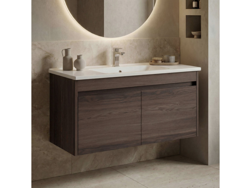 Mobile lavabo "Side 100 v3" - 100 x 45 x 52 cm - Noce scuro