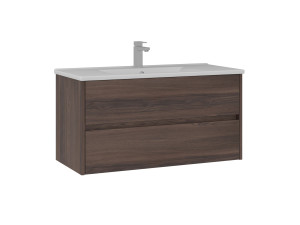Mobile lavabo "Side 100 v3" - 100 x 45 x 52 cm - Noce scuro
