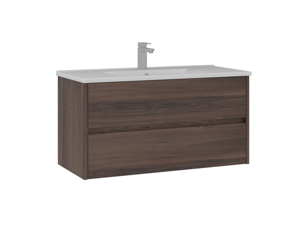 Mobile lavabo "Side 100 v3" - 100 x 45 x 52 cm - Noce scuro