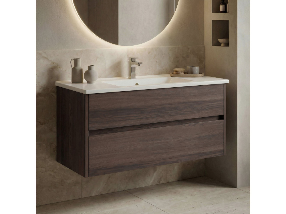 Mobile lavabo "Side 100 v3" - 100 x 45 x 52 cm - Noce scuro