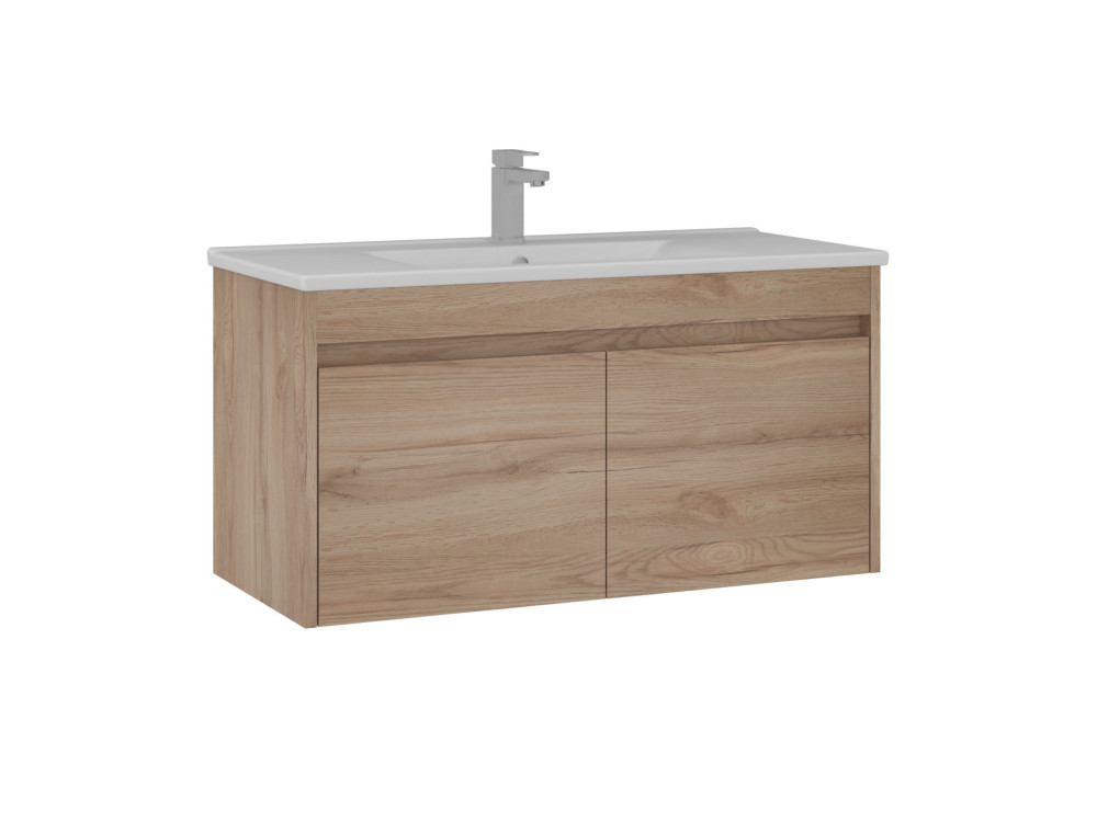 Mobile lavabo "Side 100 v3" - 100 x 45 x 52 cm - Rovere