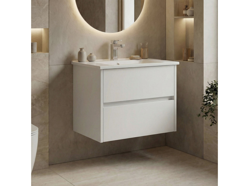 Mobile lavabo "Side 65 v2" - 65 x 45 x 52 cm - Bianco opaco