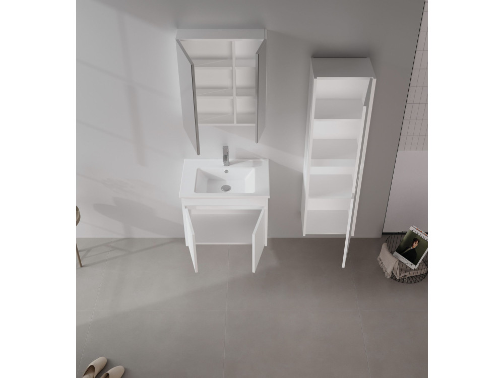 Mobile lavabo "Side 65 v2" - 65 x 45 x 52 cm - Bianco opaco