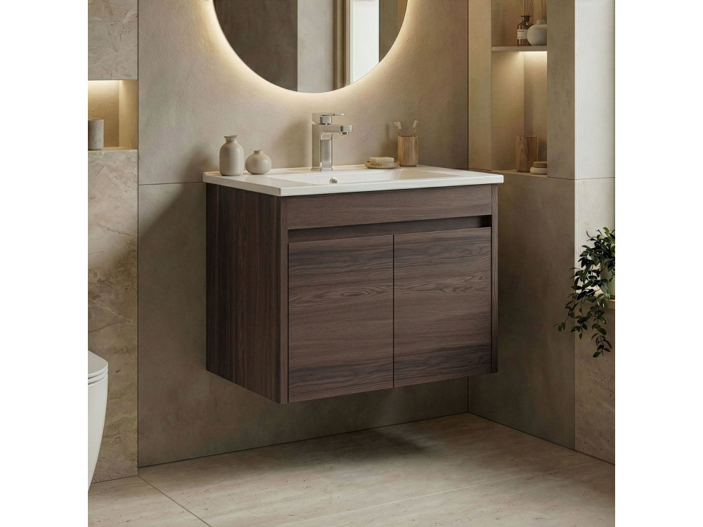 Mobile lavabo "Side 65 v2" - 65 x 45 x 52 cm - Noce scuro
