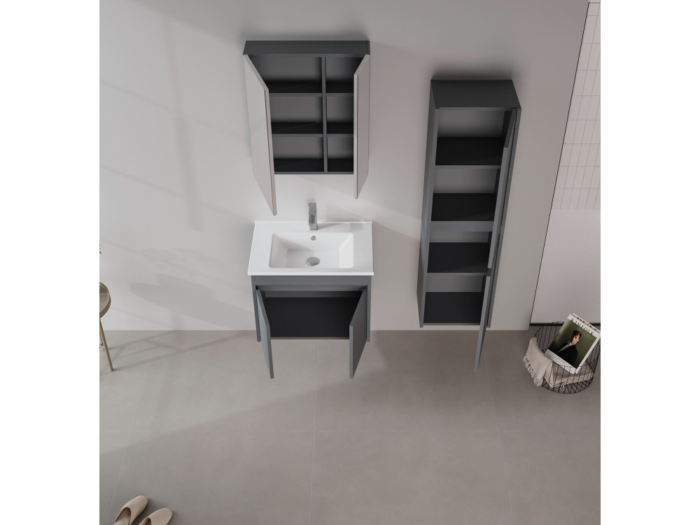 Mobile lavabo "Side 65 v2" - 65 x 45 x 52 cm - Antracite opaco