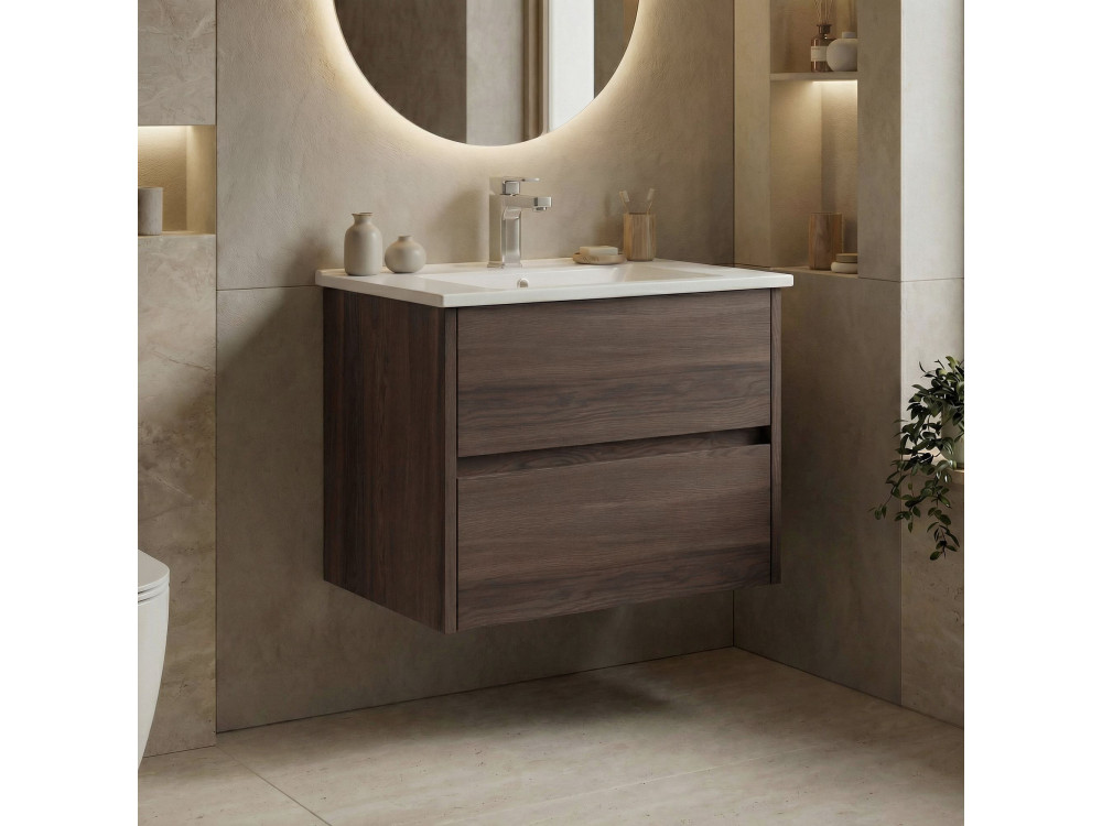 Mobile lavabo "Side 65 v2" - 65 x 45 x 52 cm - Noce scuro