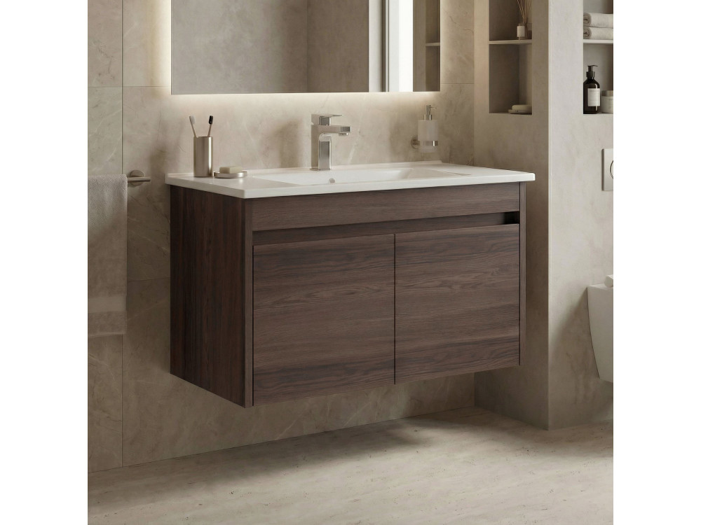 Mobile lavabo "Side 85 v2" - 85 x 45 x 52 cm - Noce scuro