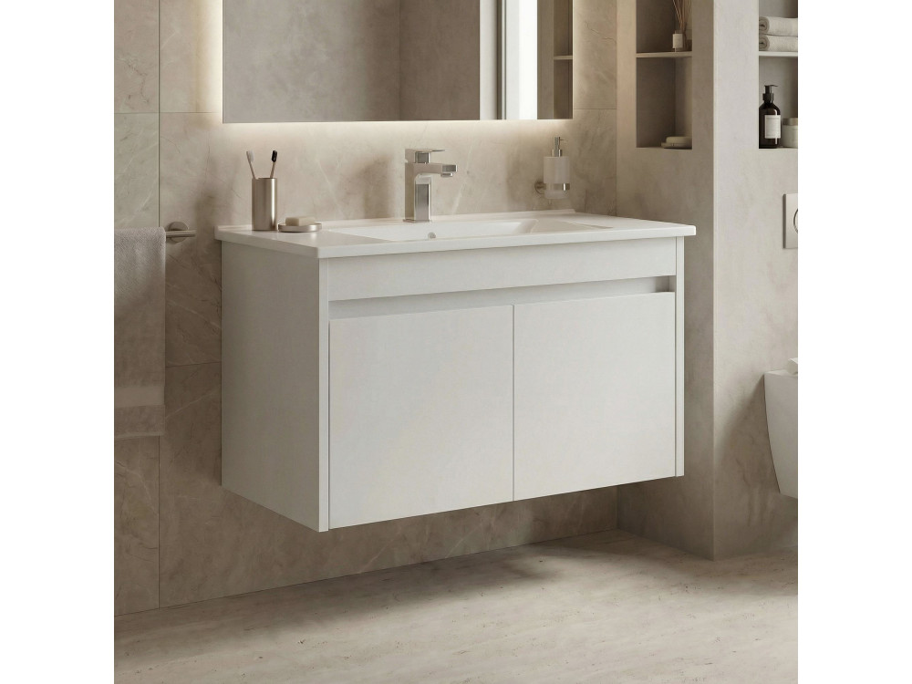 Mobile lavabo "Side 85 v2" - 85 x 45 x 52 cm - Bianco opaco