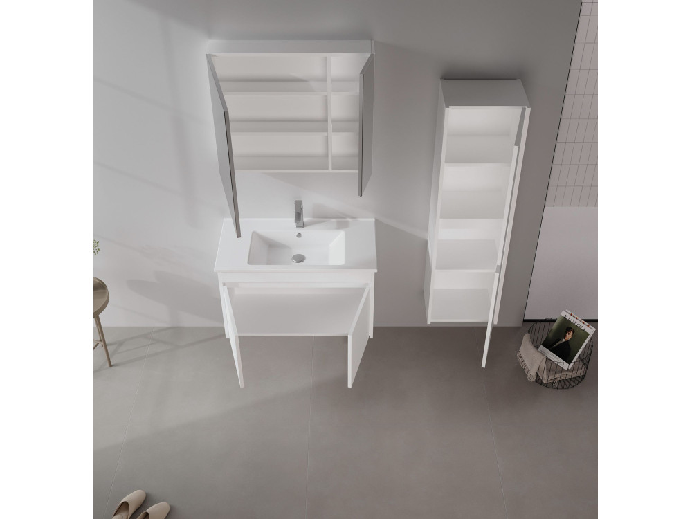 Mobile lavabo "Side 85 v2" - 85 x 45 x 52 cm - Bianco opaco