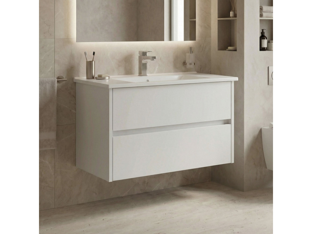 Mobile lavabo "Side 85 v2" - 85 x 45 x 52 cm - Bianco opaco