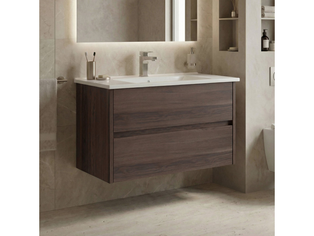 Mobile lavabo "Side 85 v2" - 85 x 45 x 52 cm - Noce scuro