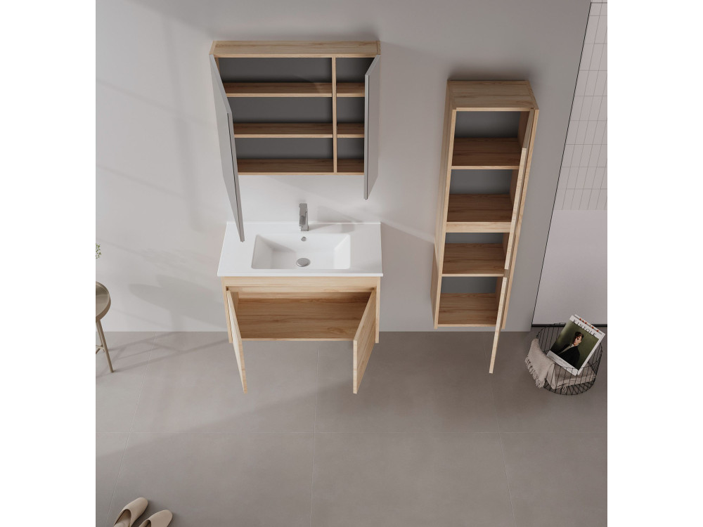 Mobile lavabo "Side 85 v2" - 85 x 45 x 52 cm - Rovere