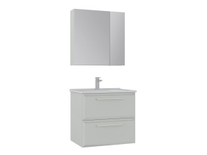 Set mobile lavabo con specchio (2 pezzi) "Nuvola 65 v2" - 65 x 50 x 62 cm - Cashmere