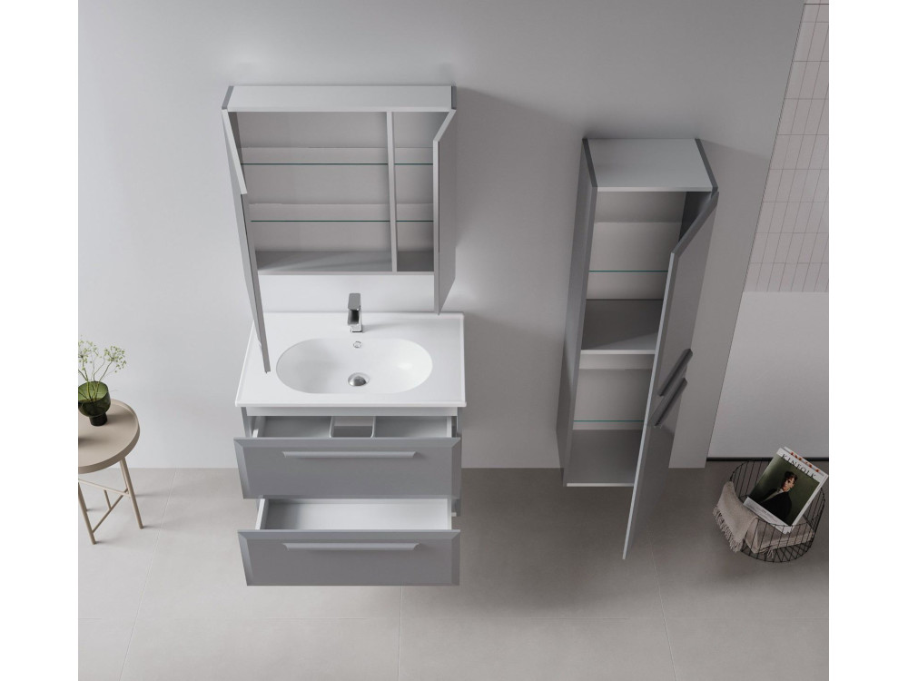 Mobile lavabo "Nuvola 80 v2" - 80 x 50 x 62 cm - Grigio