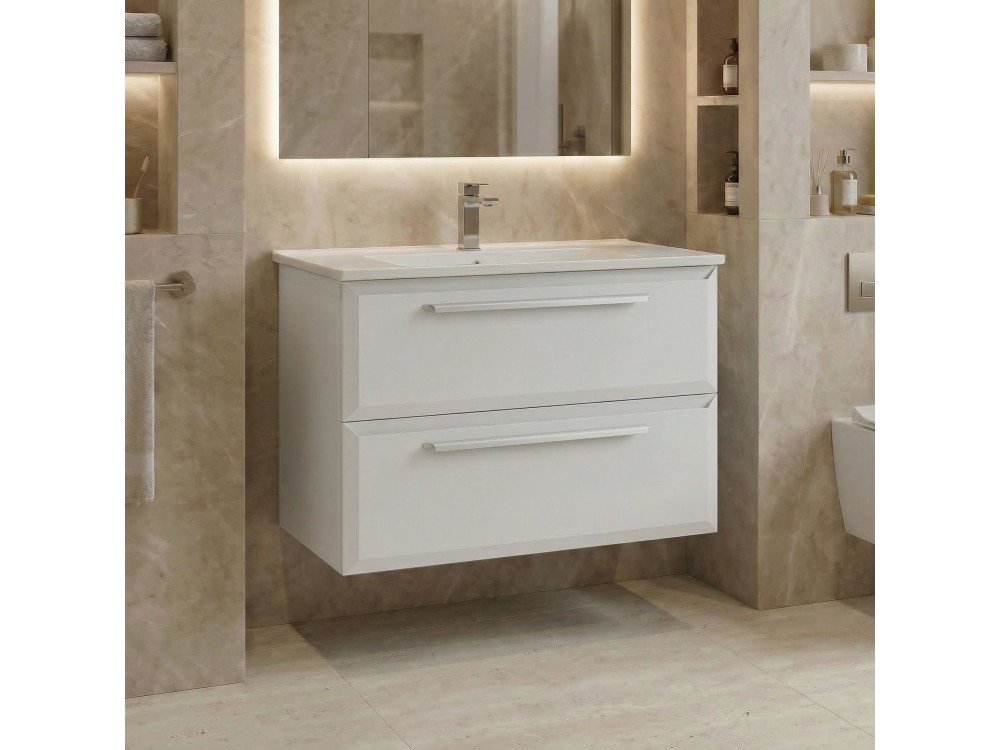Mobile lavabo "Nuvola 80 v2" - 80 x 50 x 62 cm - Bianco