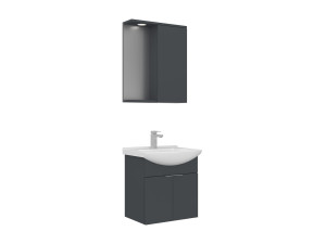 Set mobile lavabo con specchio (2 pezzi) "Purus 55" - 55 x 50 x 58 cm - Antracite opaco