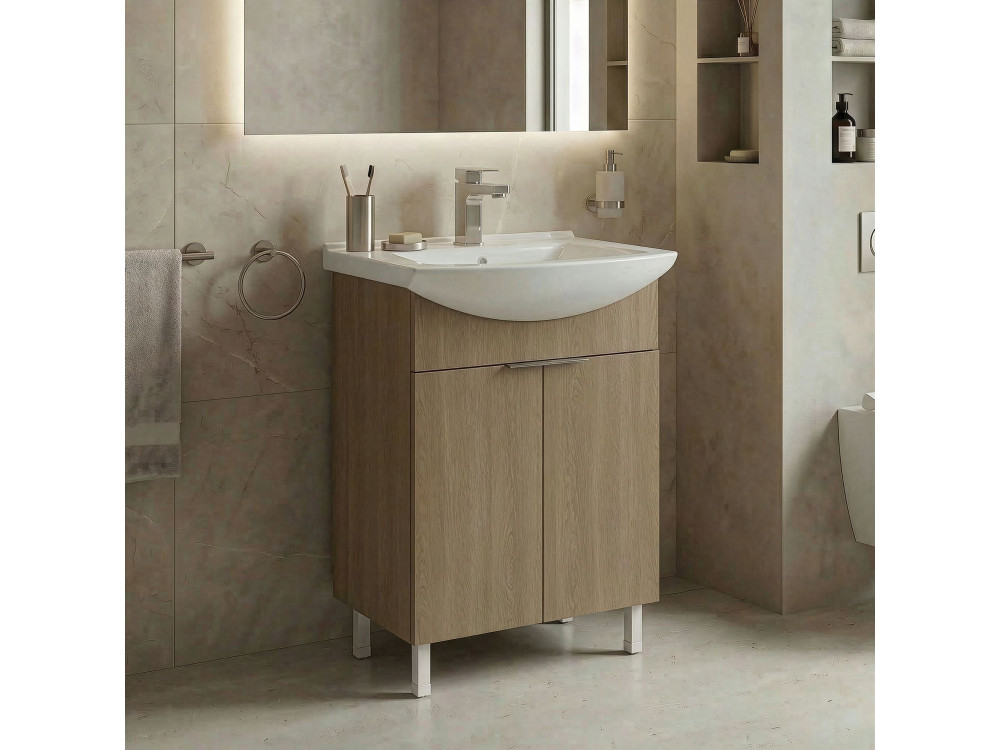 Mobile lavabo "Purus 55" - 55 x 50 x 83 cm - Rovere Sonomo