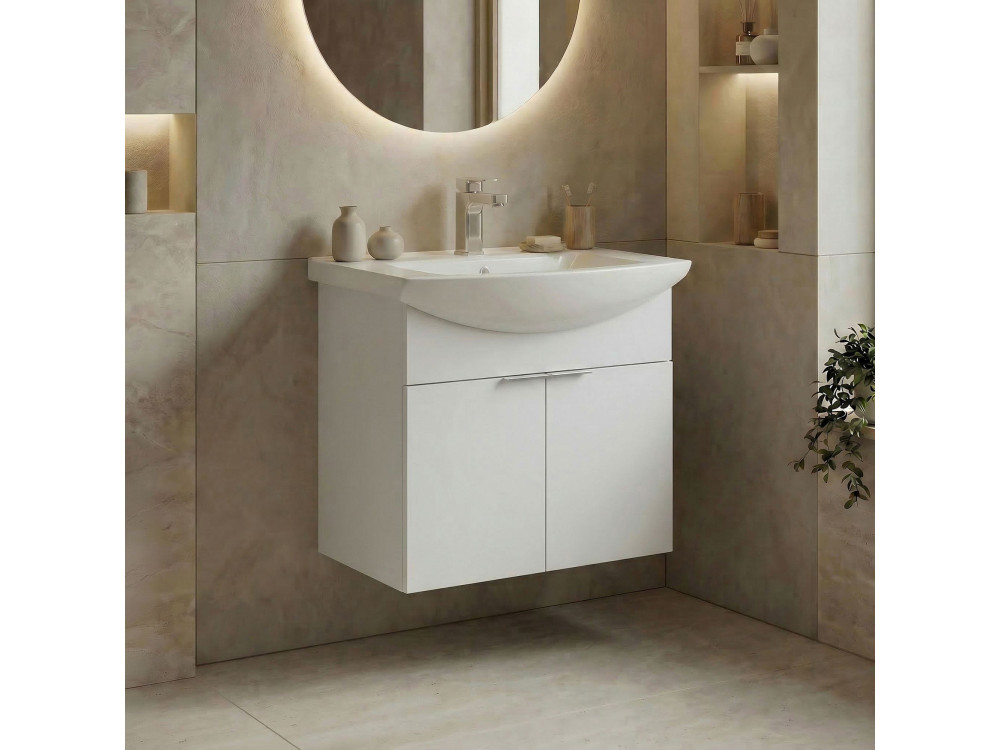 Mobile lavabo "Purus 55" - 55 x 50 x 58 cm - Bianco