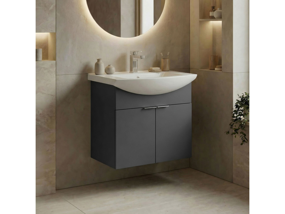 Mobile lavabo "Purus 55" - 55 x 50 x 58 cm - Antracite opaco