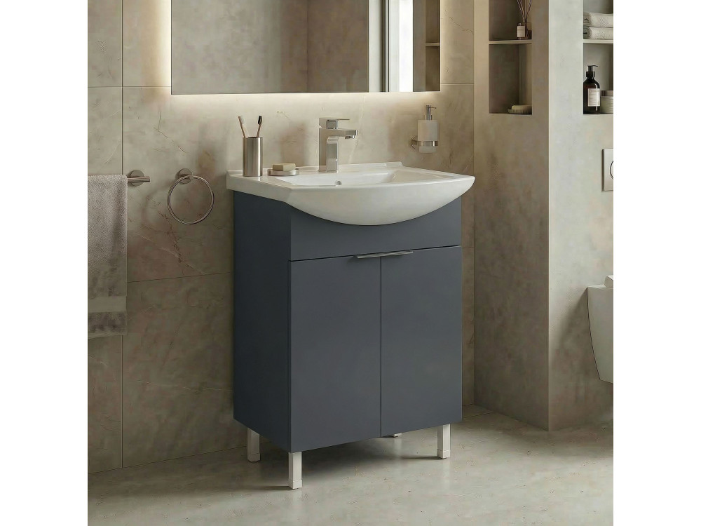 Mobile lavabo "Purus 55" - 55 x 50 x 83 cm - Antracite opaco