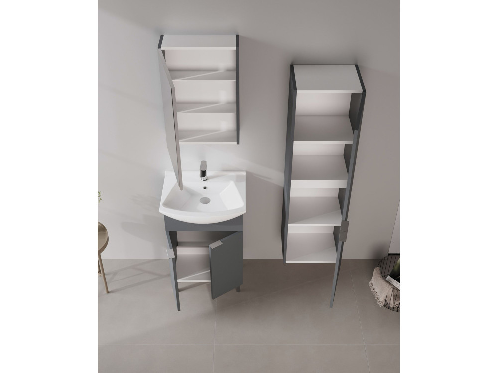 Mobile lavabo "Purus 55" - 55 x 50 x 83 cm - Antracite opaco