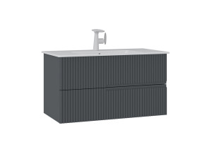 Mobile lavabo "Moonlight 90 v2" - 91 x 51 x 51 cm - Antracite opaco