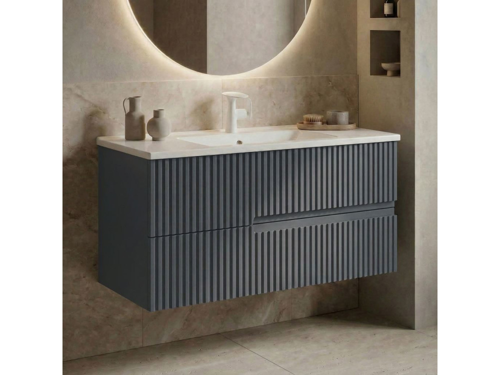 Mobile lavabo "Moonlight 90 v2" - 91 x 51 x 51 cm - Antracite opaco