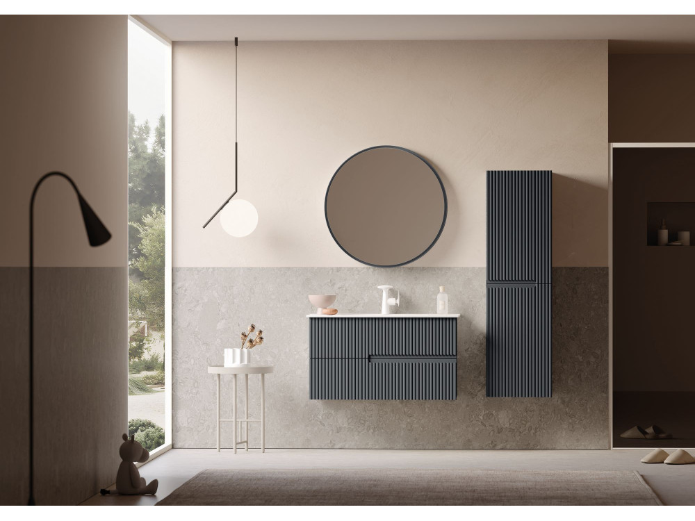 Mobile lavabo "Moonlight 90 v2" - 91 x 51 x 51 cm - Antracite opaco