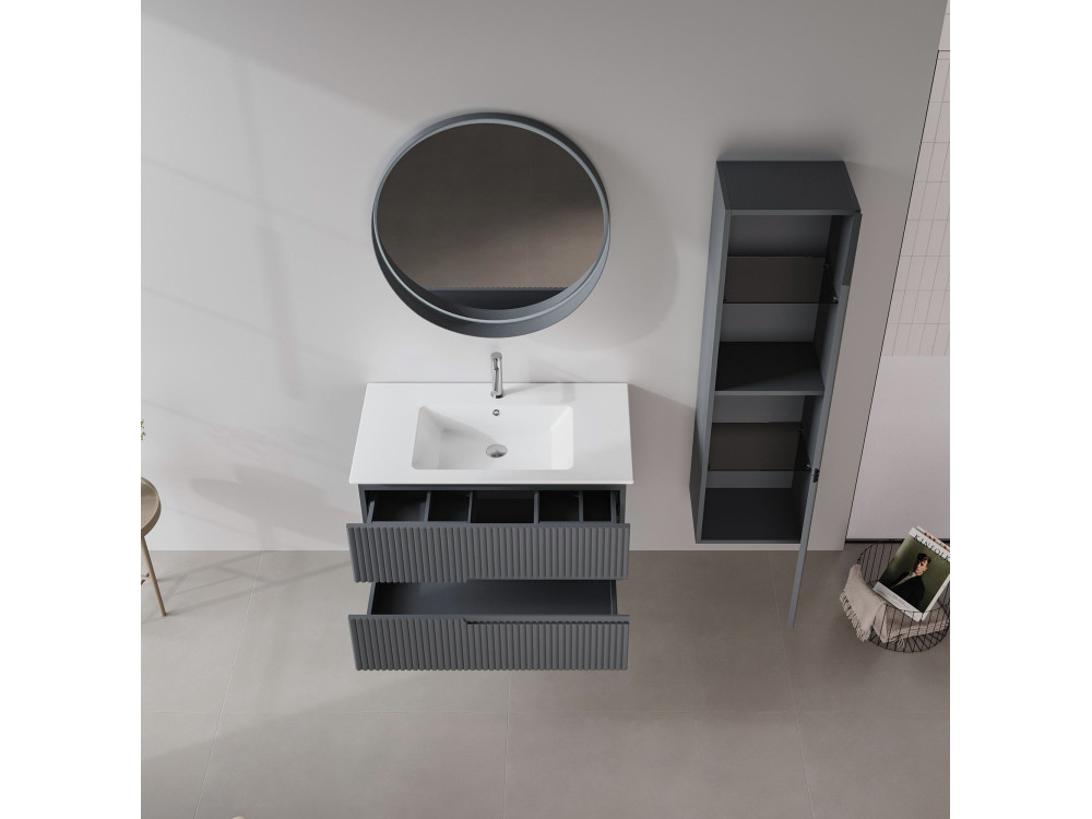 Mobile lavabo "Moonlight 90 v2" - 91 x 51 x 51 cm - Antracite opaco