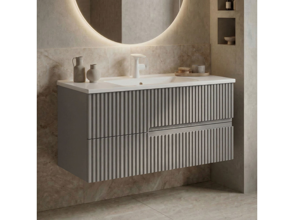 Mobile lavabo "Moonlight 90 v2" - 91 x 51 x 51 cm - Matte Mink