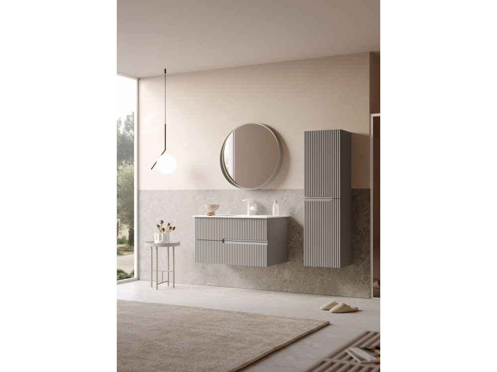 Mobile lavabo "Moonlight 90 v2" - 91 x 51 x 51 cm - Matte Mink