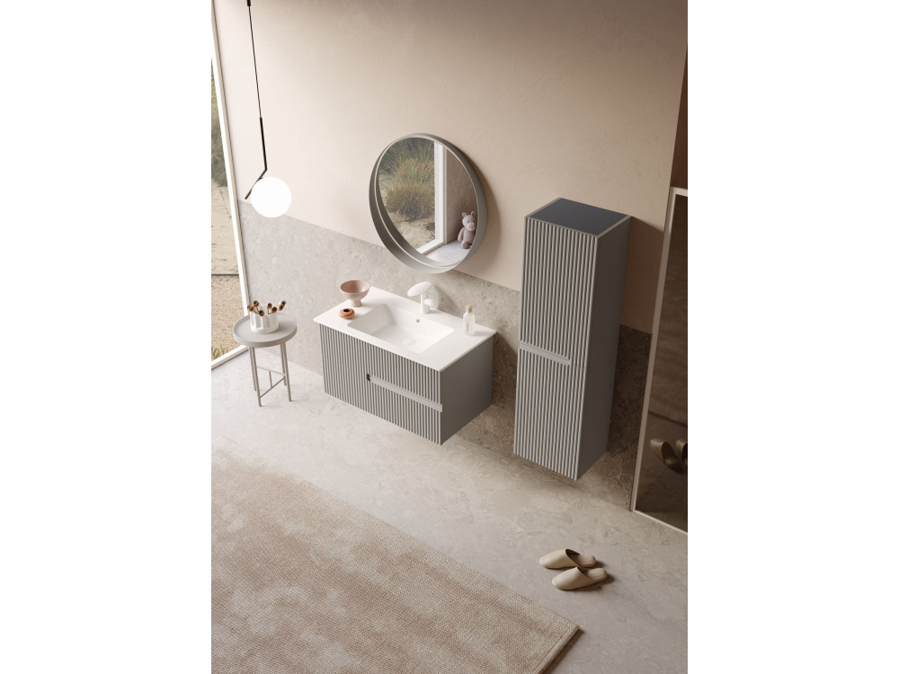Mobile lavabo "Moonlight 90 v2" - 91 x 51 x 51 cm - Matte Mink