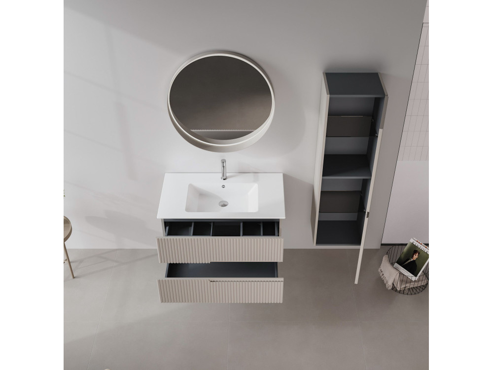 Mobile lavabo "Moonlight 90 v2" - 91 x 51 x 51 cm - Matte Mink